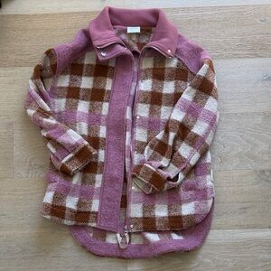 Varley Pink and Brown Checkered Jacket